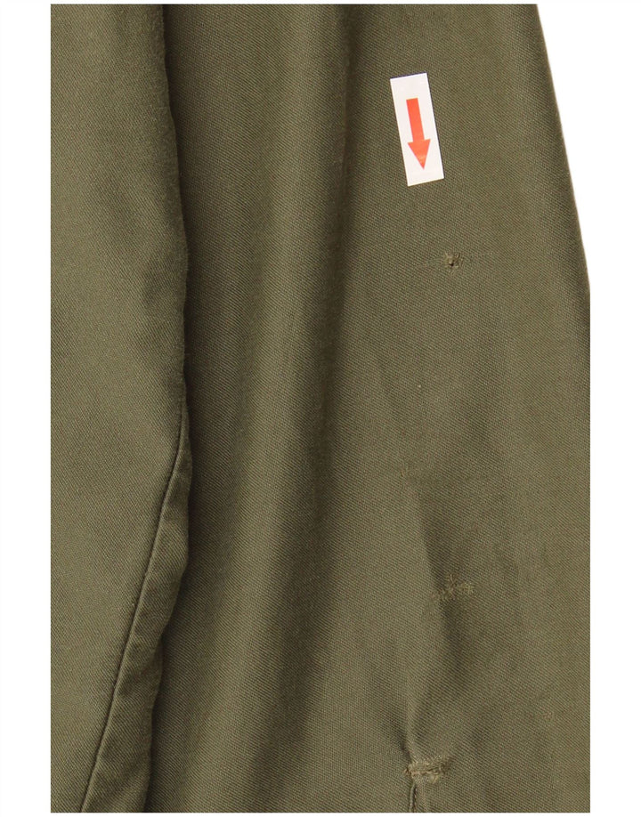 Cămașă militară vintage pentru bărbați, poliester kaki mare