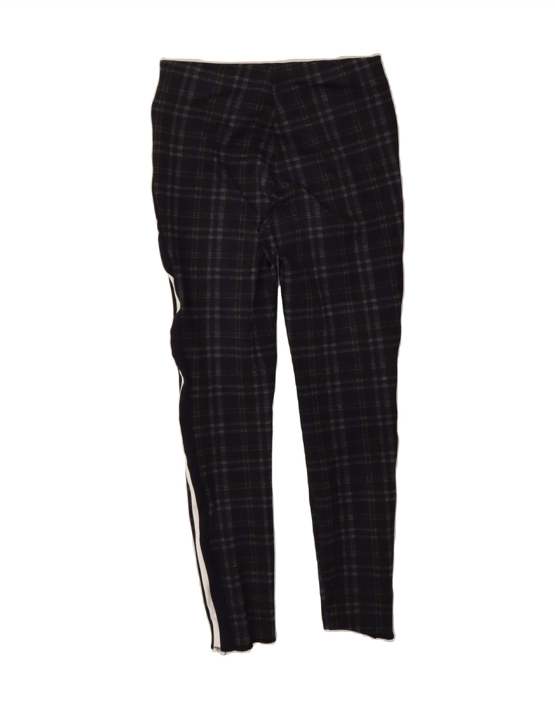 ZARA Womens Leggings UK 12 Medium  Navy Blue Check Viscose Vintage Zara and Second-Hand Zara from Messina Hembry 