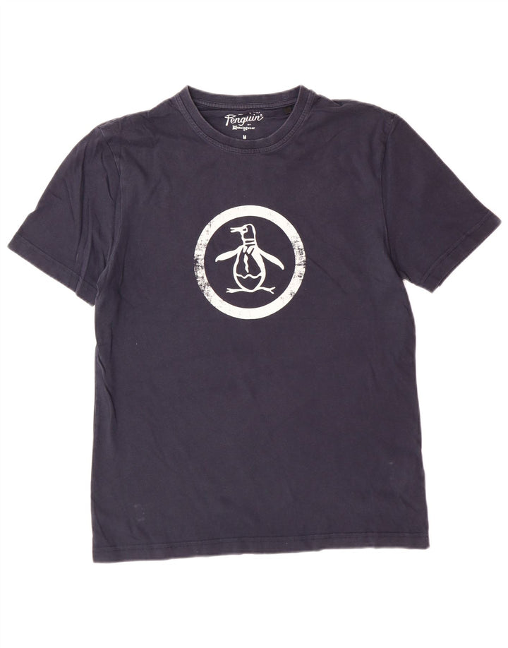 PENGUIN Tricou grafic pentru bărbați Top mediu din bumbac bleumarin