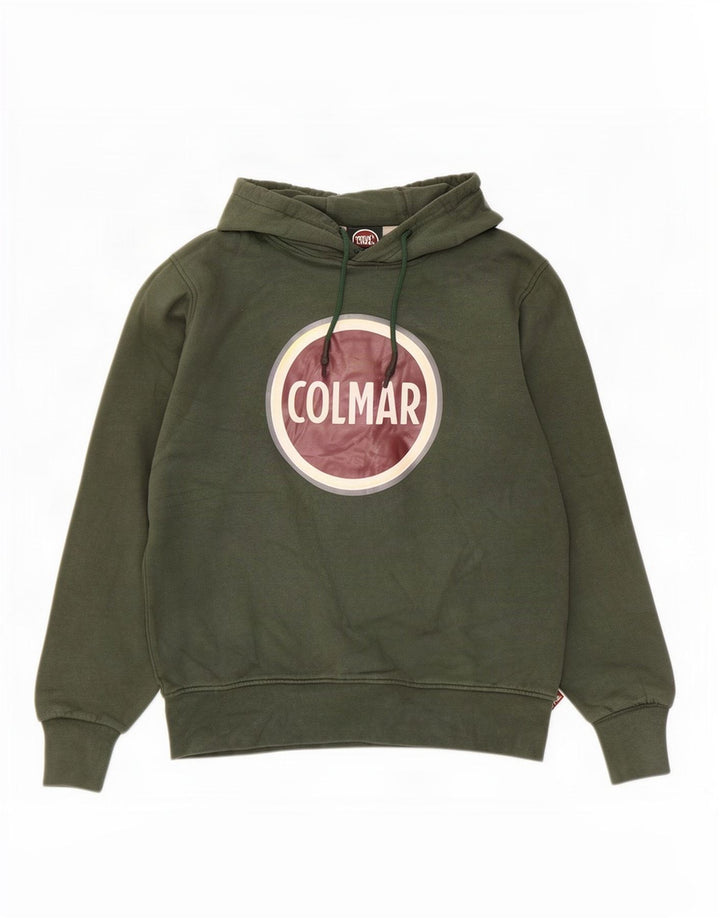 Pulover Colmar pentru bărbați cu glugă grafică, verde mediu