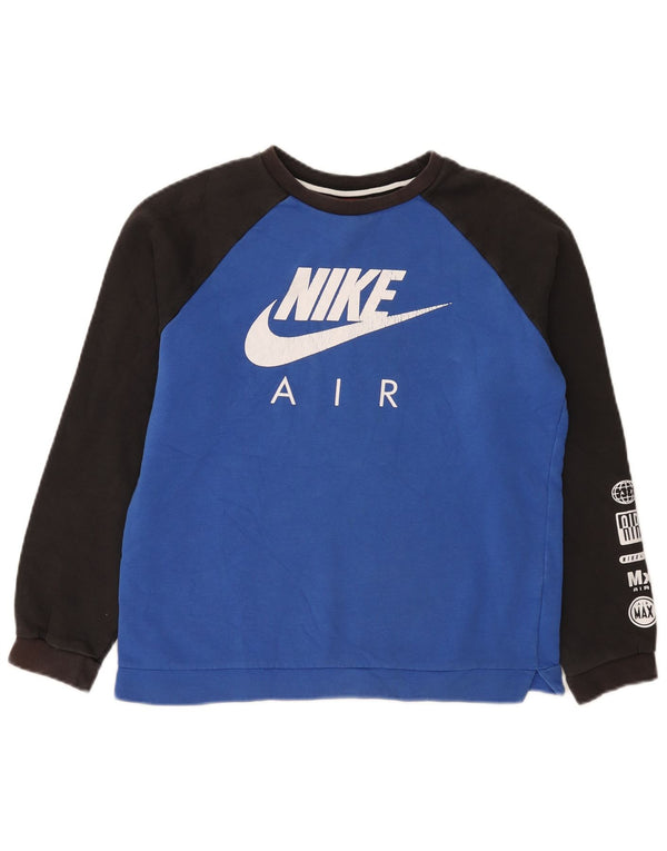 Hanorac cu grafic pentru băieți Nike, 13-14 ani, XL, bumbac color bloc, albastru