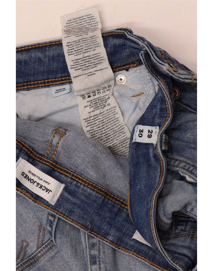 Blugi slim pentru bărbați Jack & Jones Distressed W29 L30 Bumbac albastru