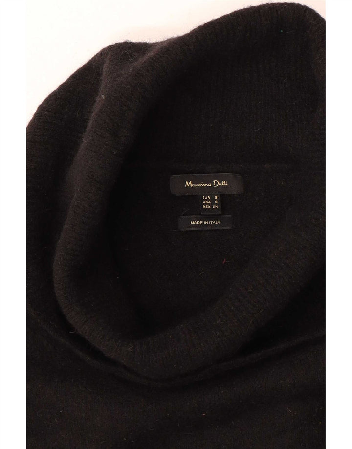 Massimo Dutti Pulover oversized cu gât rulat pentru femei UK 10 Small Black