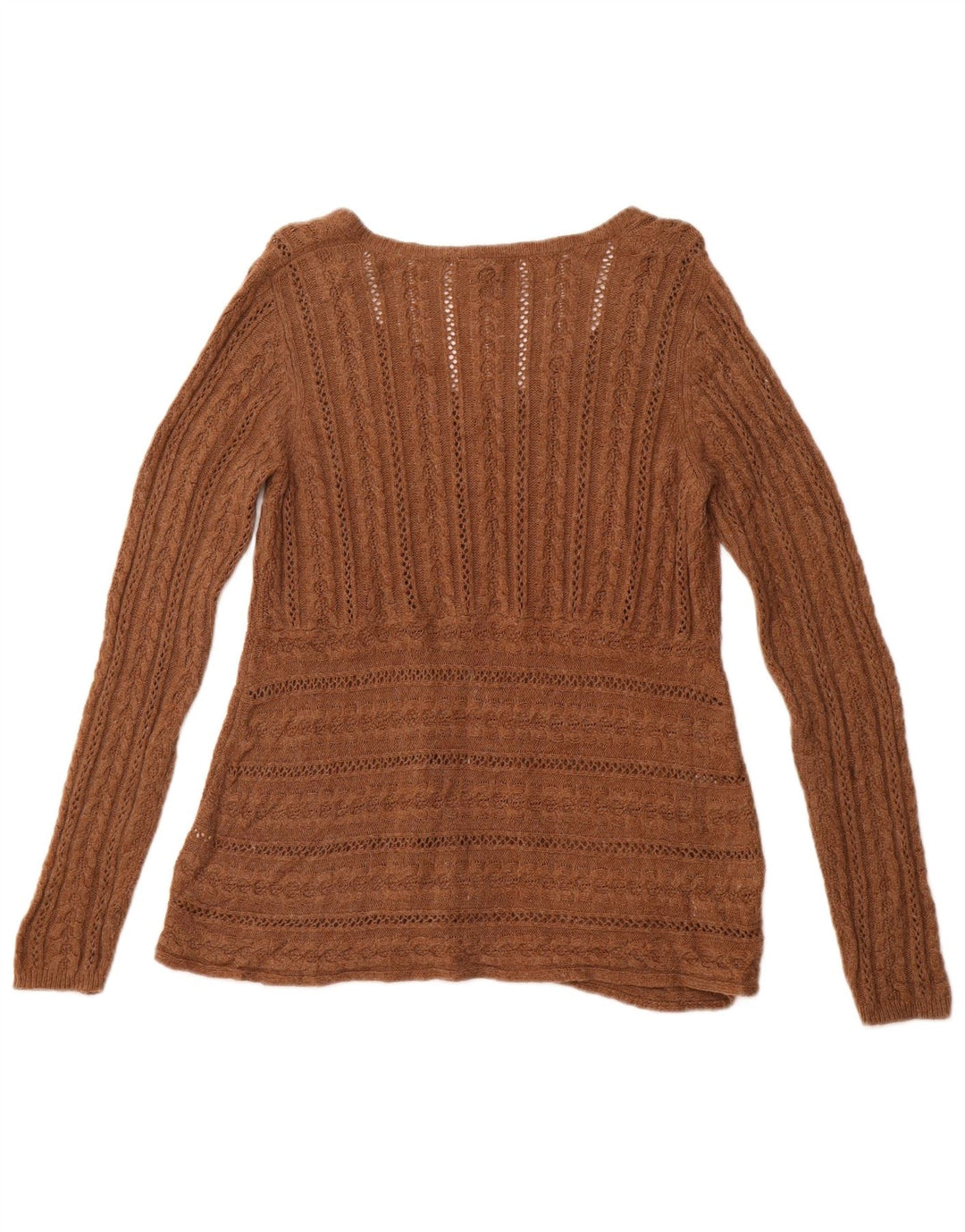 WHITE STUFF Pulover cardigan pentru femei UK 16 Viscoză mare maro