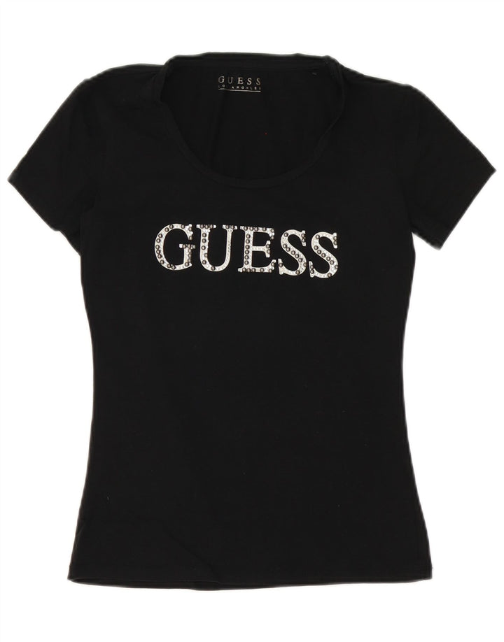 Tricou grafic Guess pentru femei Top UK 10 Small Black