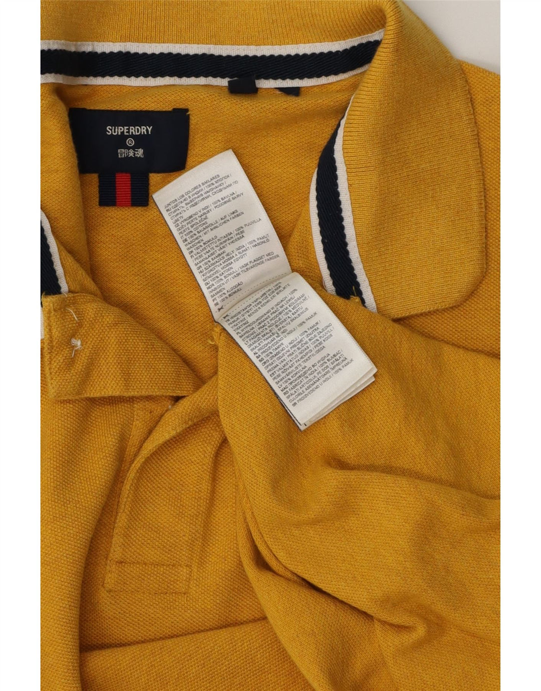 Tricou polo pentru bărbați SUPERDRY din bumbac galben mare