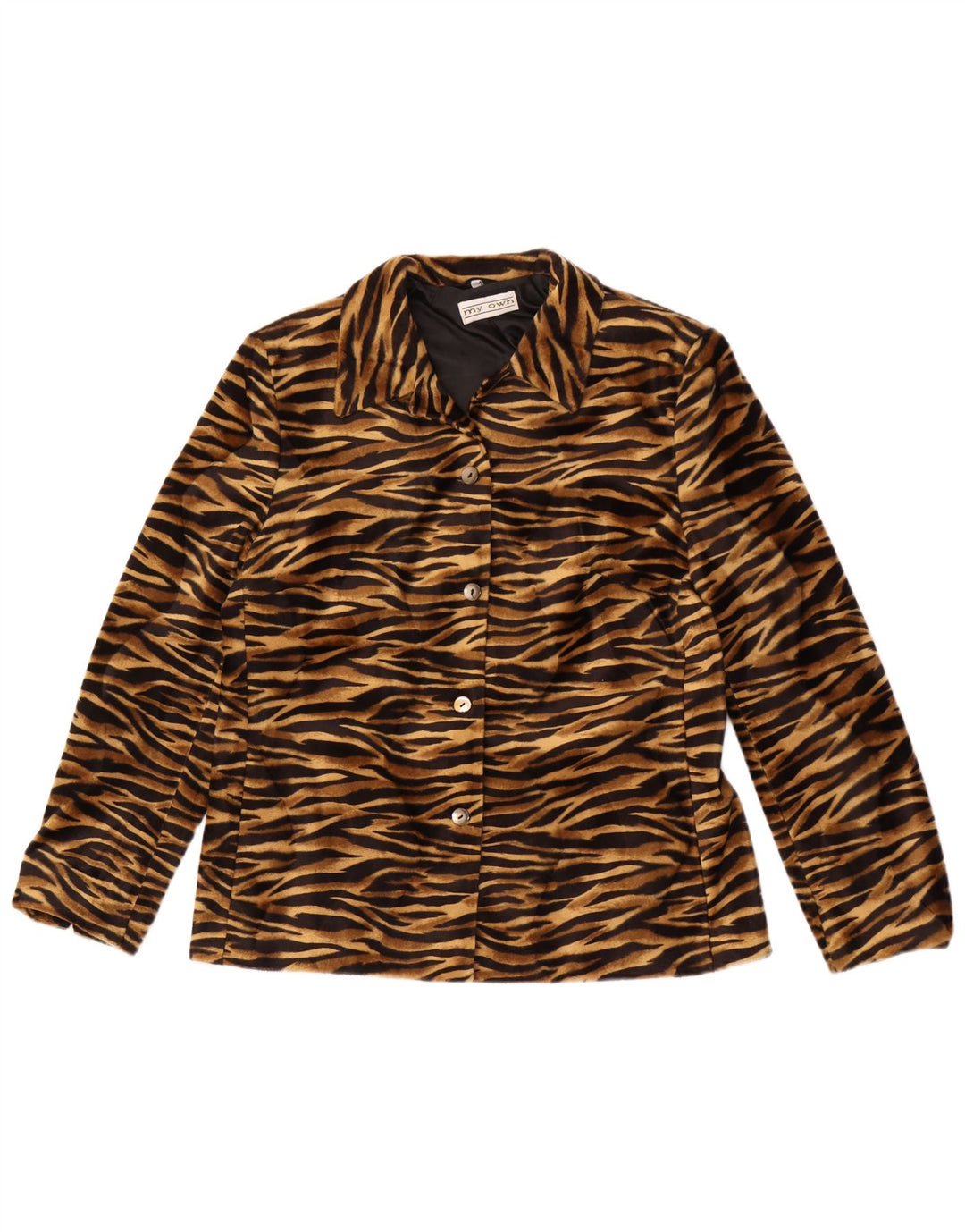 My Own Womens Blazer Jacket cu 4 nasturi EU 42 Maro Maro Animal Print