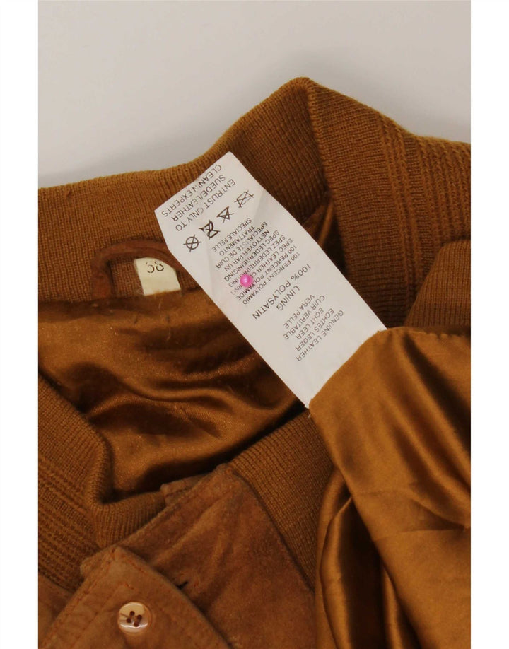 Bomber vintage pentru bărbați din piele intoarsa IT 58 4XL din piele maro