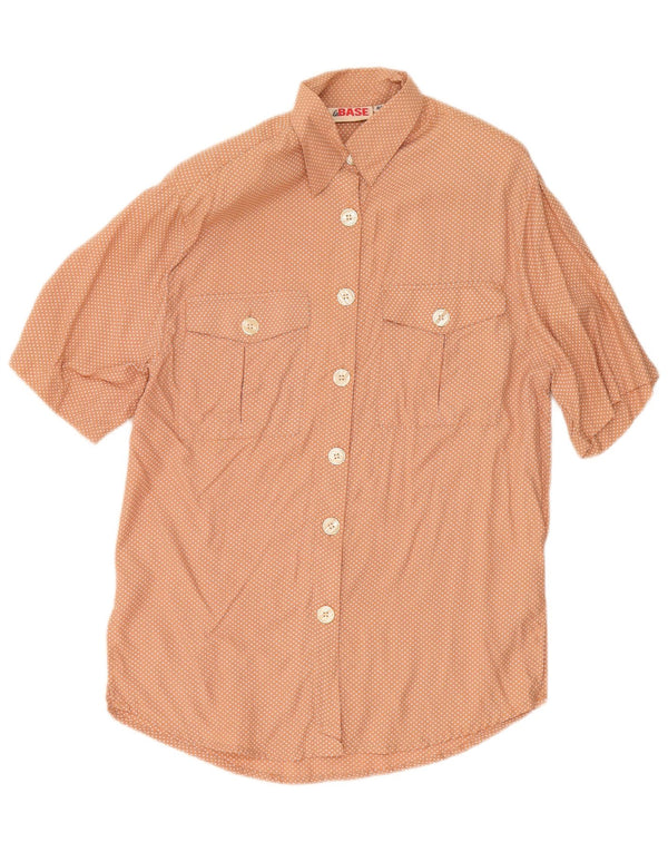 Vintage Womens Short Sleeve Shirt IT 44 Medium Orange Spotted