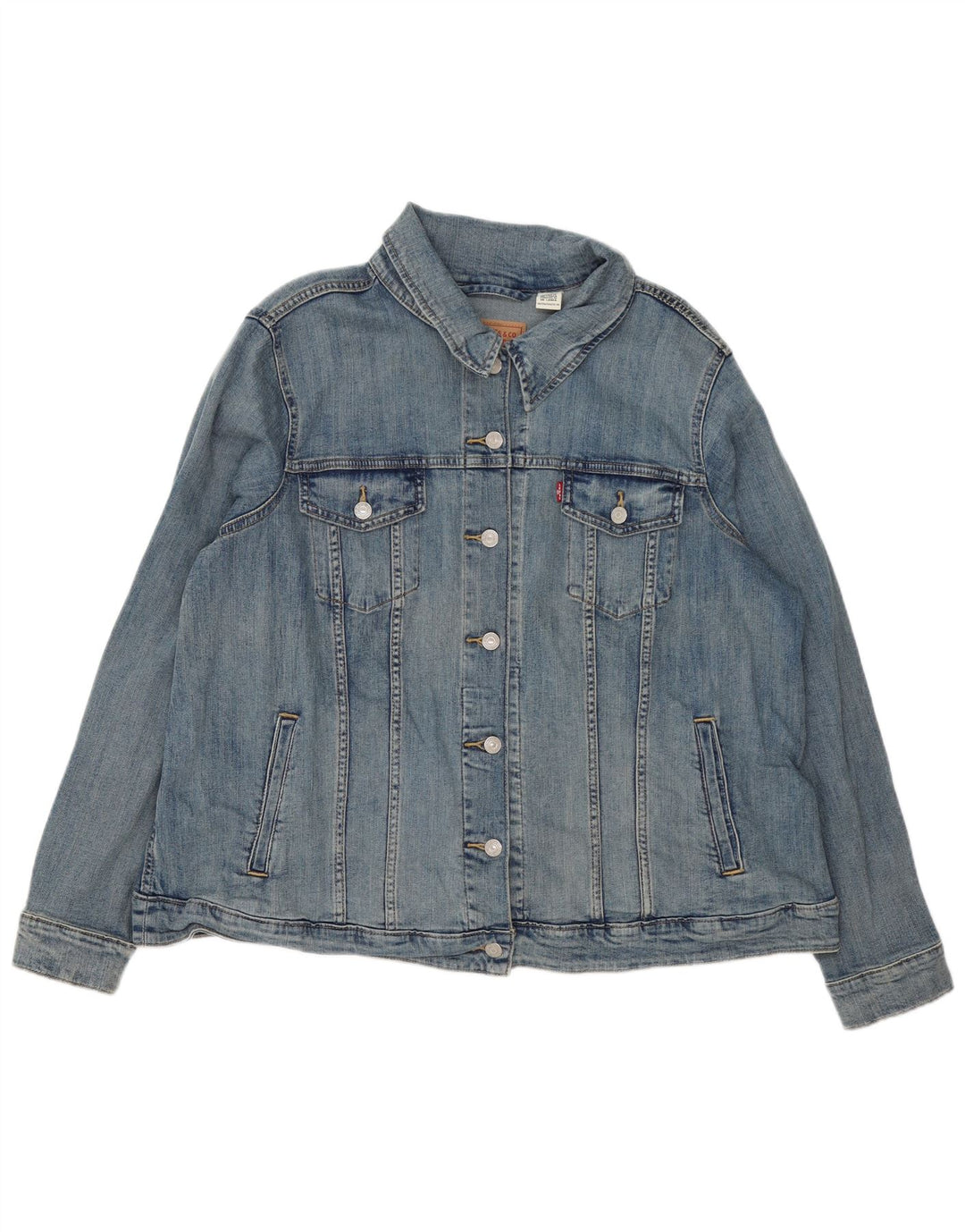 Jachetă de blugi Levi's pentru femei UK 22 3XL Blue Cotton Classic