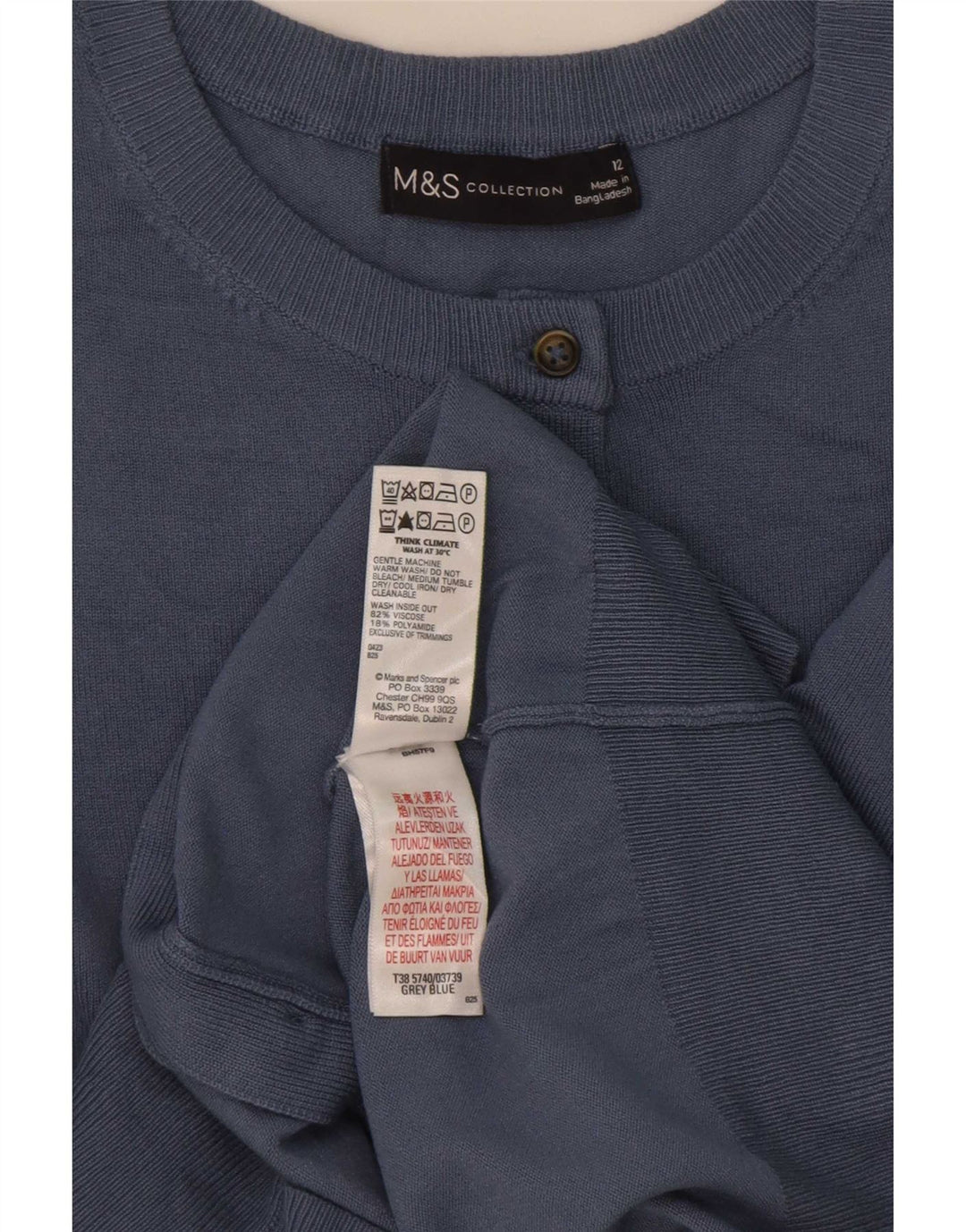 Pulover cardigan pentru femei Marks & Spencer UK 12 Medium Blue Viscose
