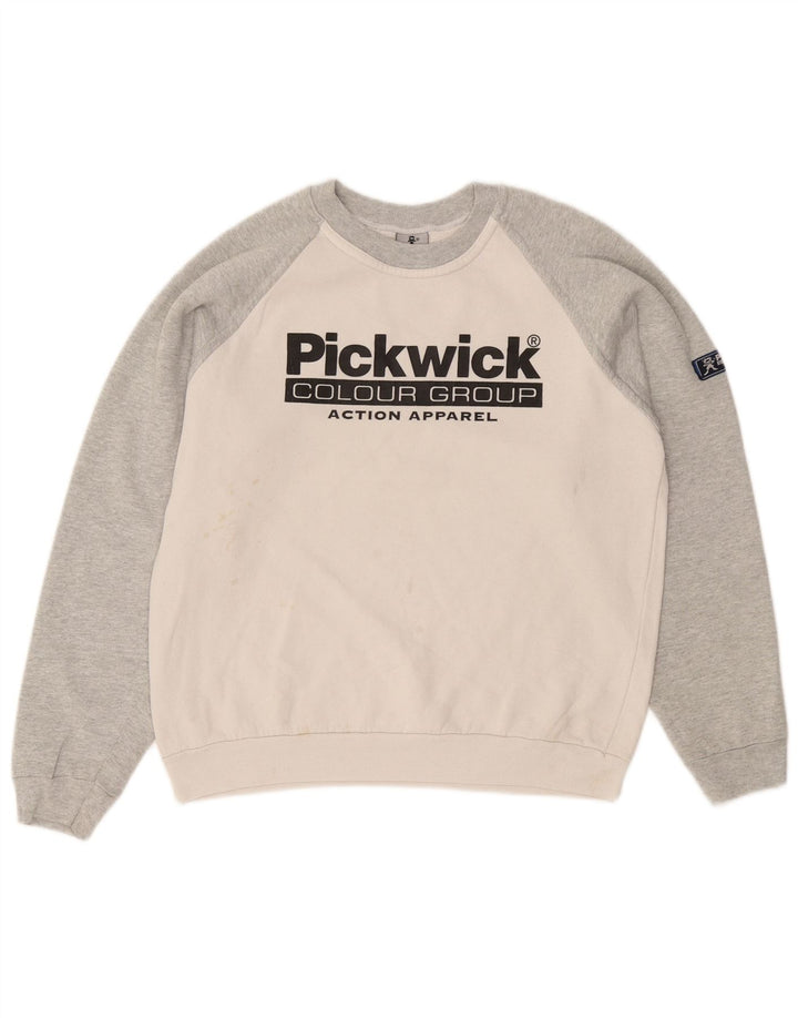 PICKWICK Pulover cu grafic pentru femei UK 14 Medium White Colorblock