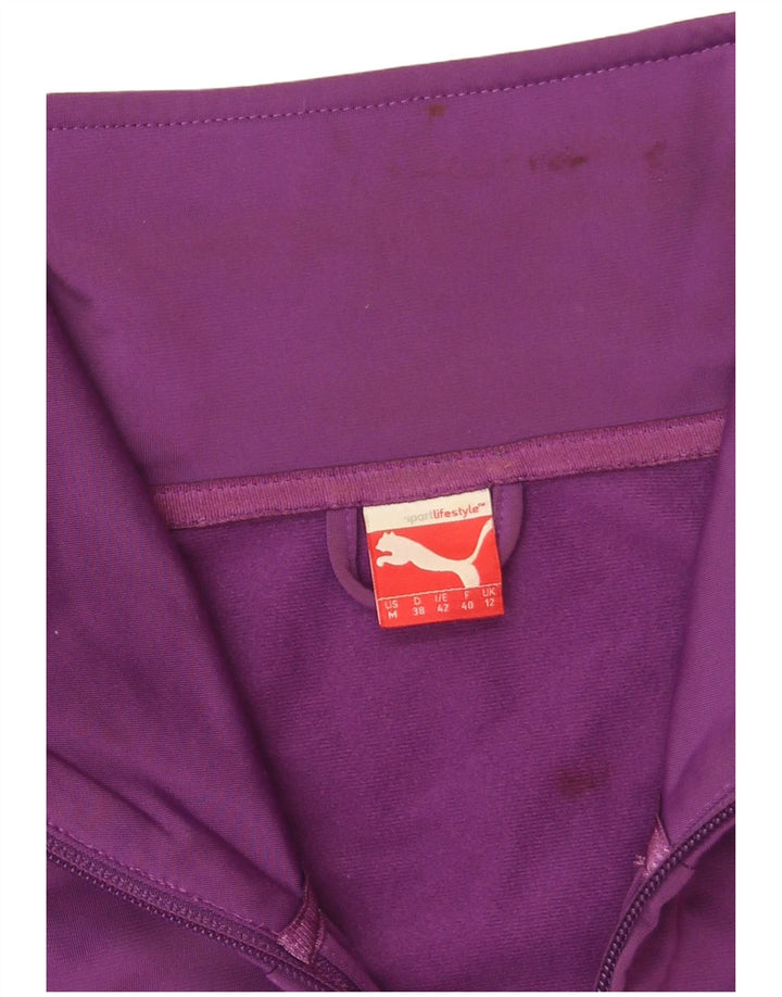 Jachetă de top pentru trening cu grafic Puma pentru femei UK 12 Poliester violet mediu