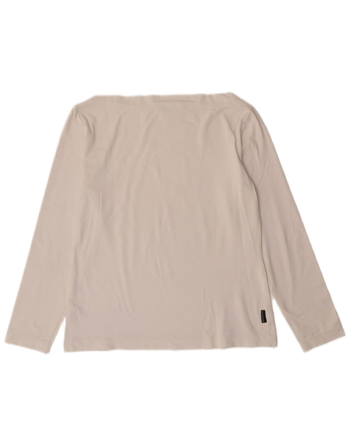 Sportmax Crop Top pentru femei cu mânecă lungă UK 12 Poliamidă alb mediu mediu