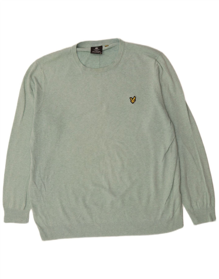 LYLE & SCOTT Pulover pentru bărbați cu gât crew, bumbac verde 2XL
