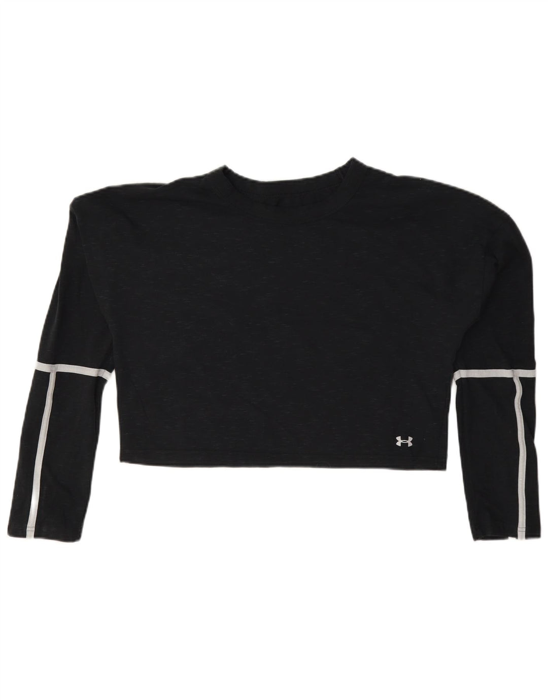 Crop Top pentru femei Under Armour cu mânecă lungă UK 14, bumbac mediu negru