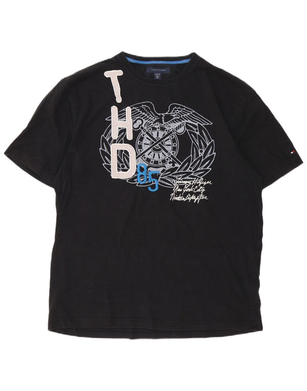 Tricou grafic Tommy Hilfiger pentru bărbați Top XL bumbac negru
