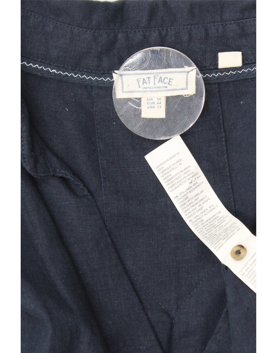 FAT FACE Cămașă pulover supradimensionată pentru femei UK 16 Mare in bleumarin