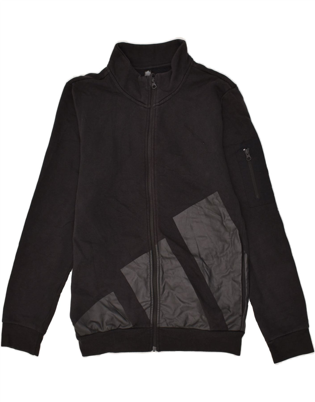 ADIDAS Mens Graphic Tracksuit Top Jacket Small Black Cotton | Vintage Adidas | Thrift | Second-Hand Adidas | Used Clothing | Messina Hembry 