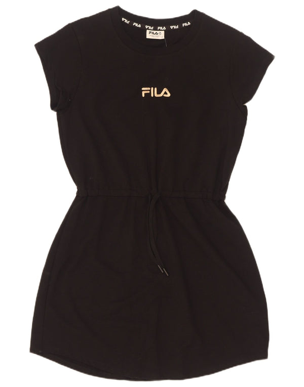 Rochie de bază cu grafică Fila pentru femei UK 14 Medium Black Bumbac