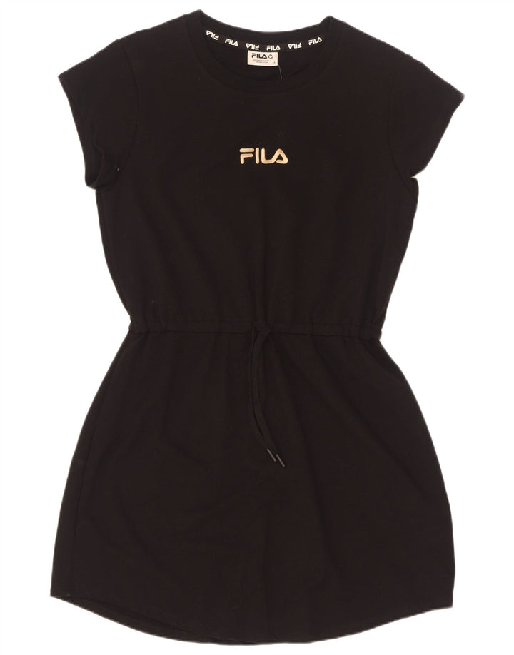 Rochie de bază cu grafică Fila pentru femei UK 14 Medium Black Bumbac