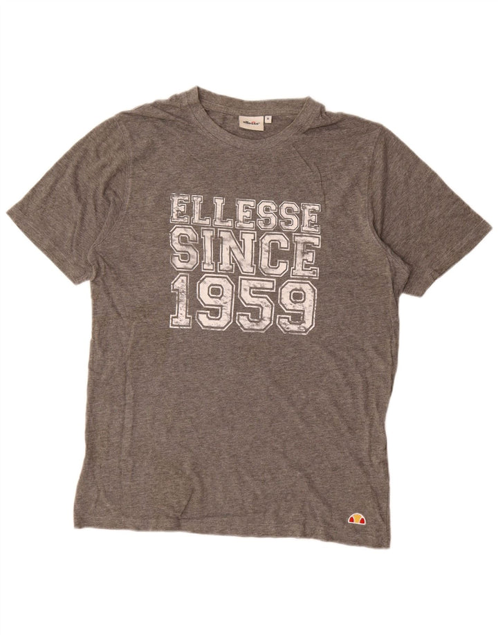 Tricou cu grafică pentru bărbați Ellesse Top din bumbac cu pete gri mediu
