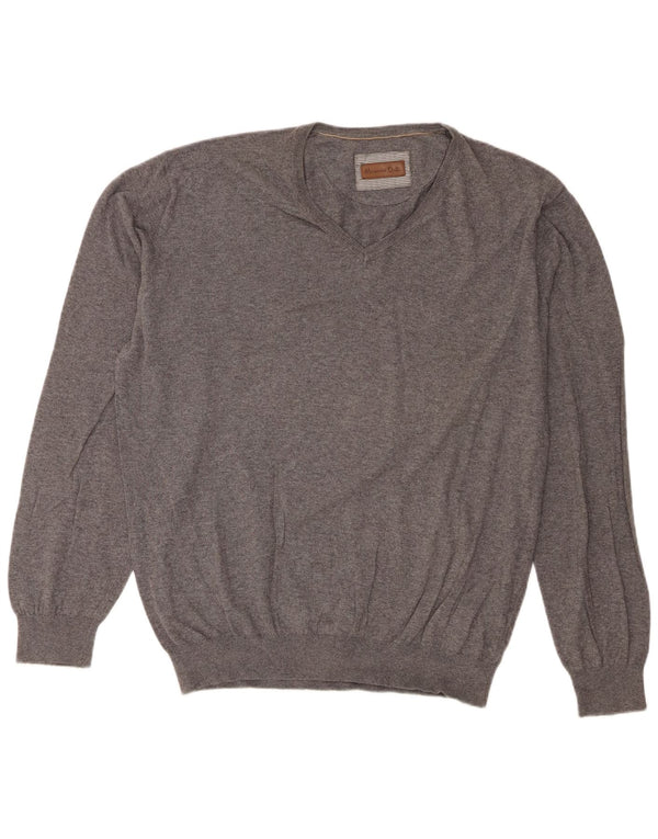 Pulover cu decolteu în V Massimo Dutti pentru bărbați, 2XL, gri