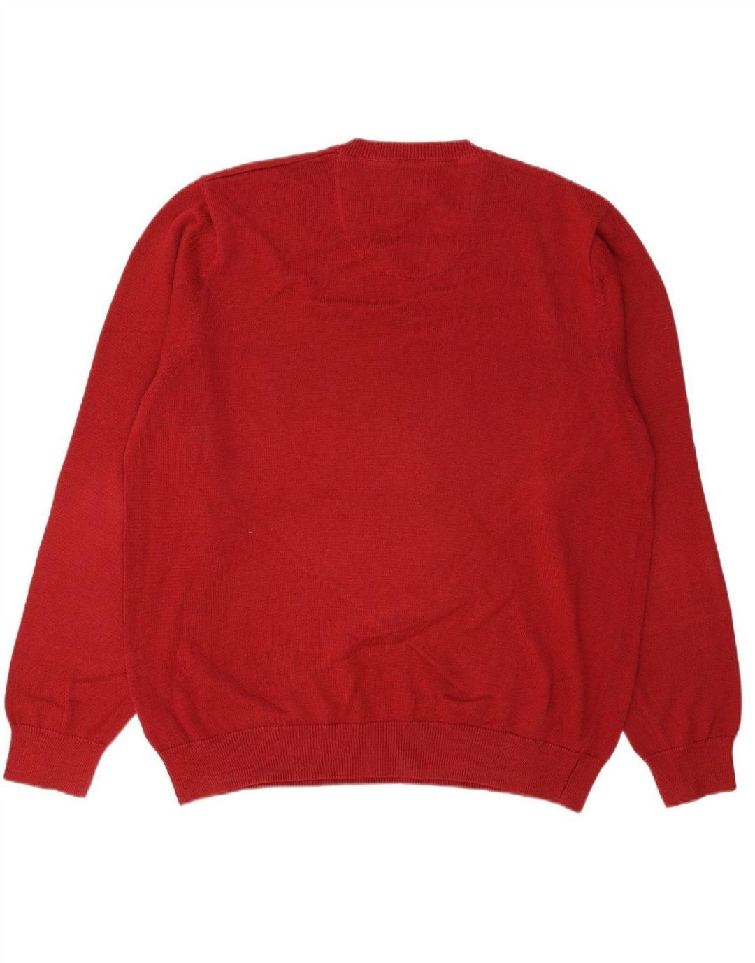 BLUE HARBOUR Mens V-Neck Jumper Sweater XL Red Cotton