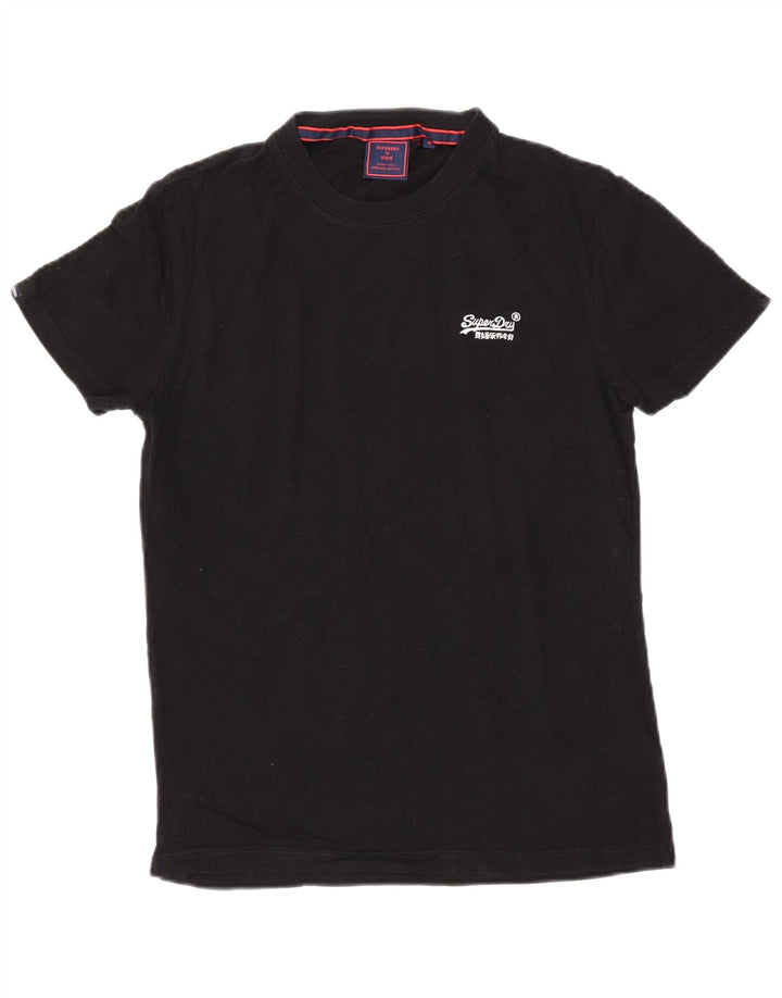 Tricou Superdry pentru bărbați Top mediu negru bumbac