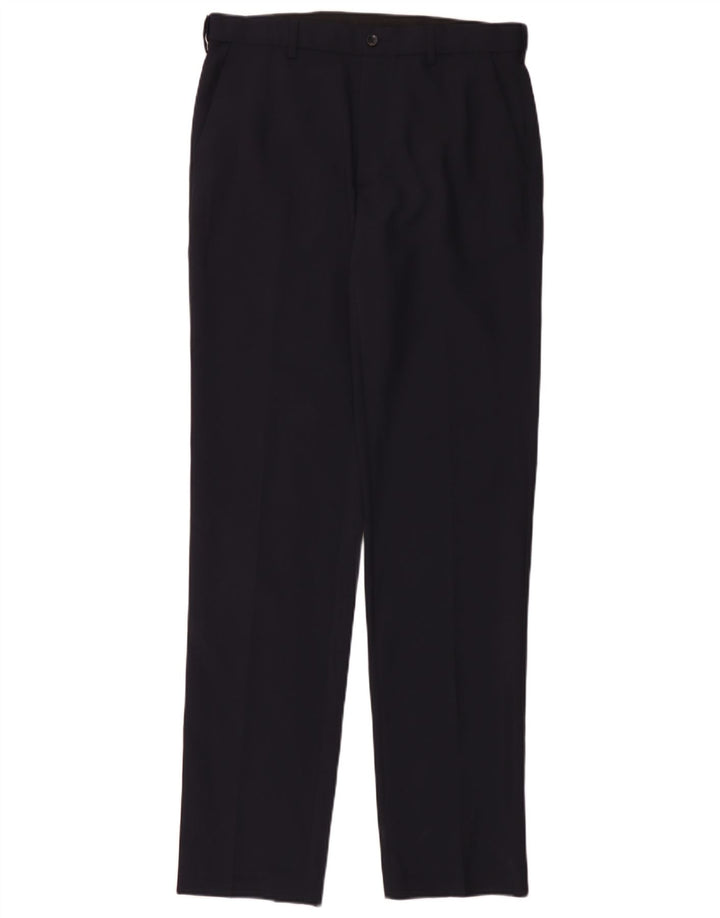 Pantaloni chino pentru bărbați Marks & Spencer, cu ajustare normală, L32 L35, poliester bleumarin