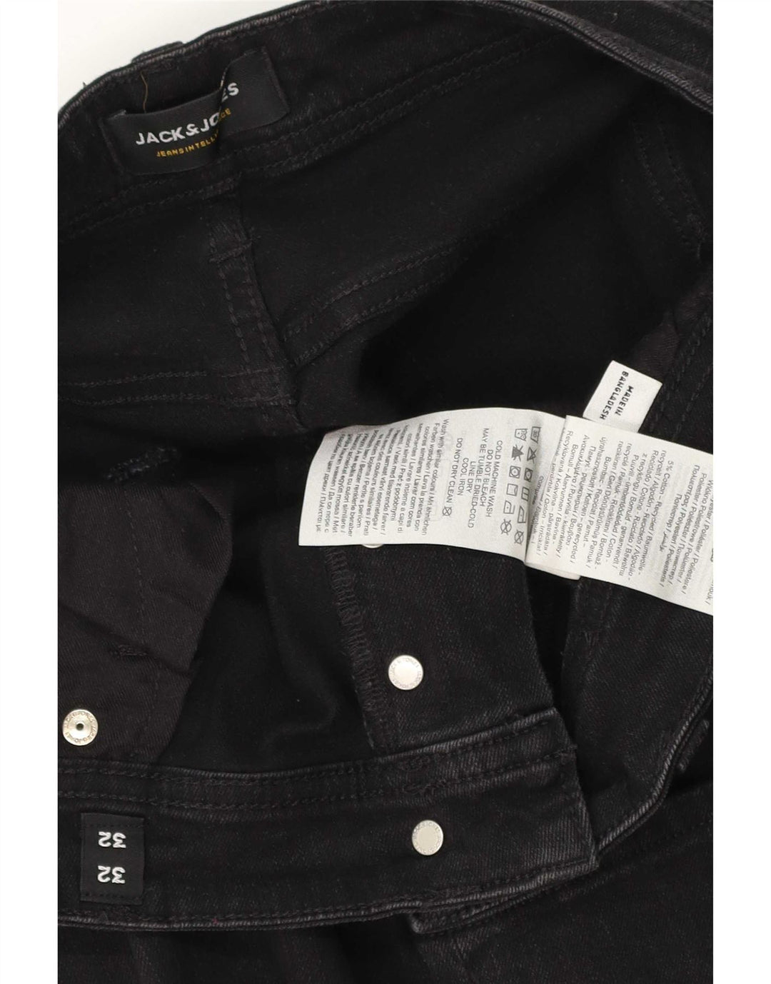 Blugi drepți pentru bărbați Jack & Jones W32 L32 bumbac negru