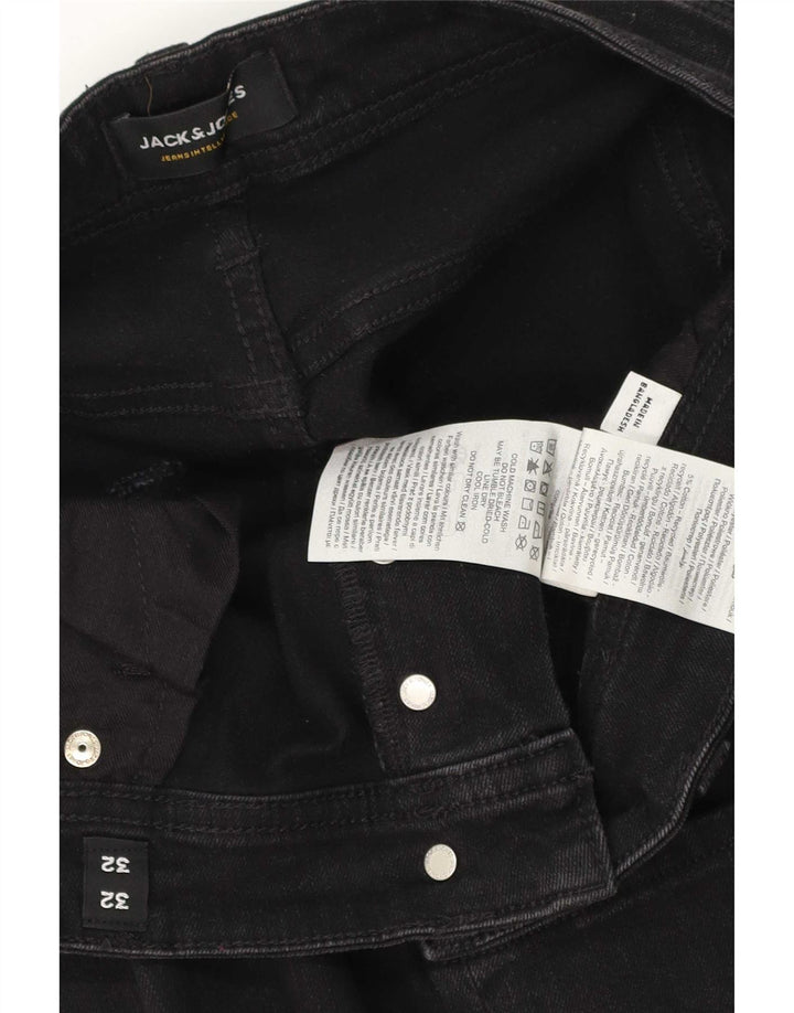 Blugi drepți pentru bărbați Jack & Jones W32 L32 bumbac negru