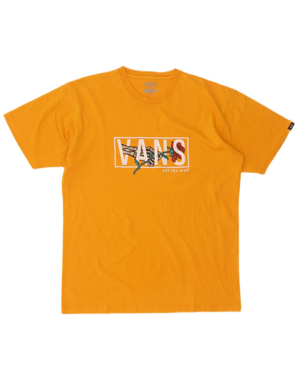 Vans Mens Classic Fit Graphic T-Shirt Top Medium Yellow Cotton