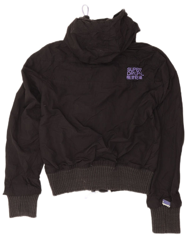 Jachetă de vânt cu glugă The Windbomber Superdry pentru femei UK 12, gri mediu