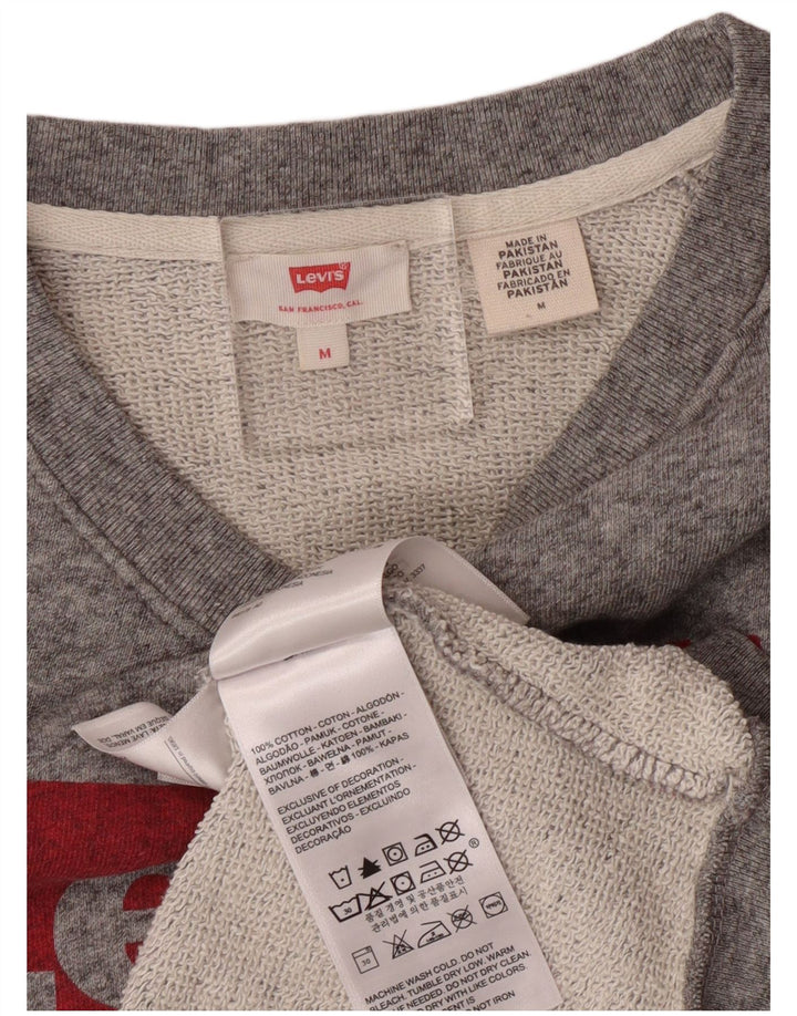 Levi's Pulover cu grafic pentru femei UK 14 Bumbac gri mediu