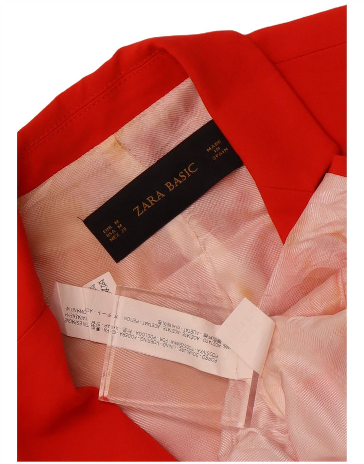 Sacou blazer pentru femei Zara cu 1 nasture UK 38 Medium Red Acetat