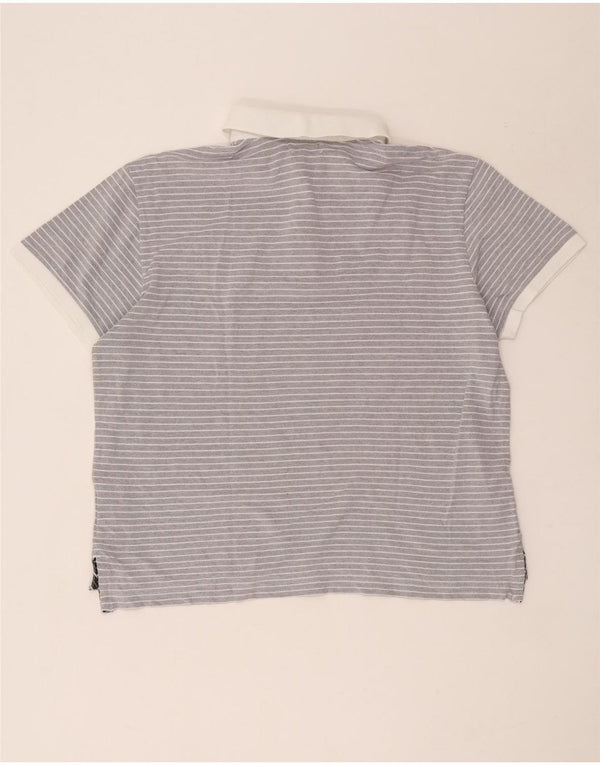Tricou polo pentru bărbați Lotto, bumbac cu dungi albastre mari