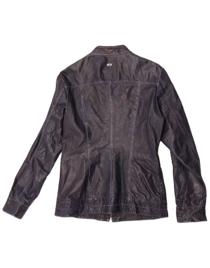 Jachetă de piele pentru femei Marlboro Classics IT 44 Medium Blue Lambskin