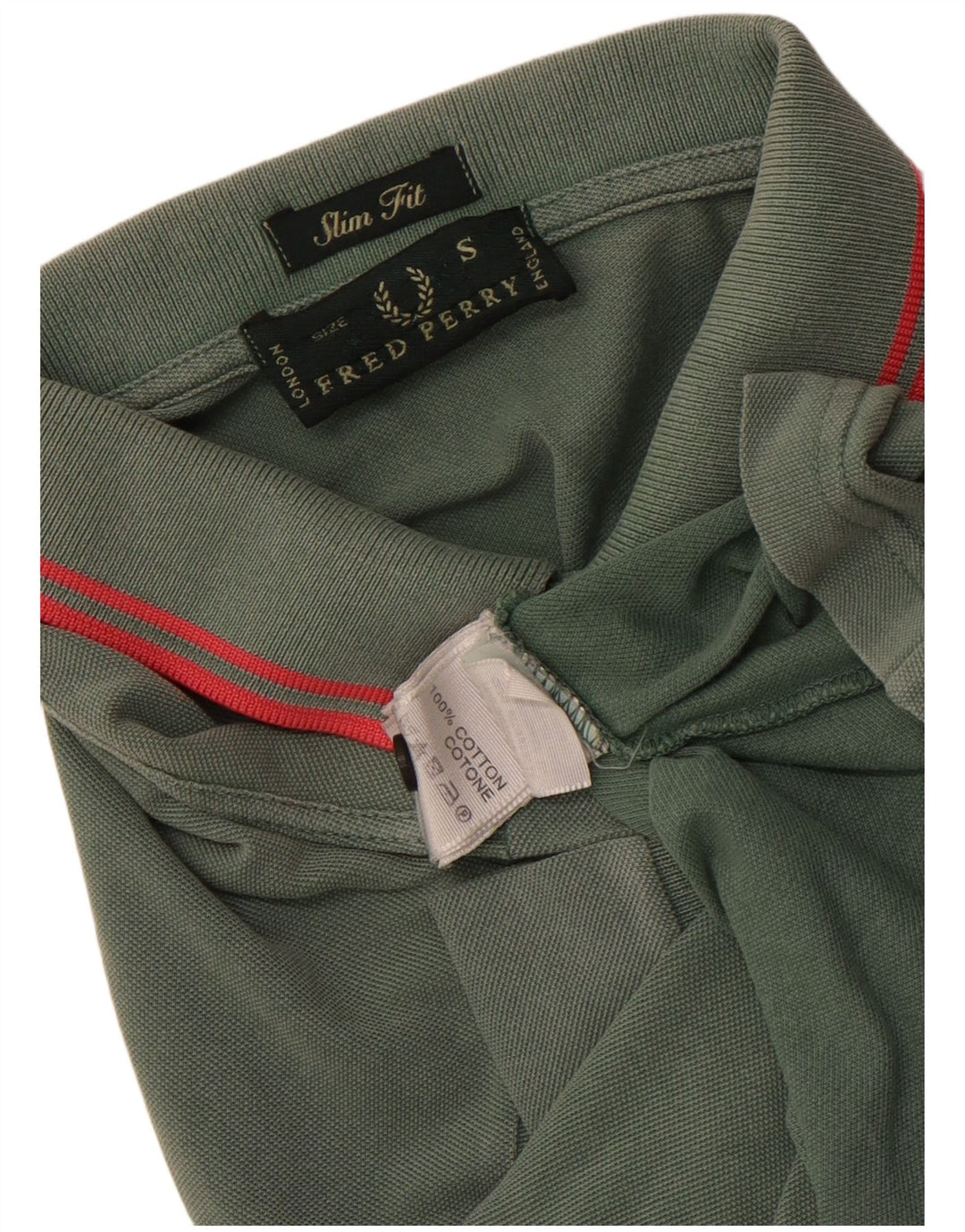 FRED PERRY Cămașă Polo Slim Fit pentru bărbați din bumbac verde mic