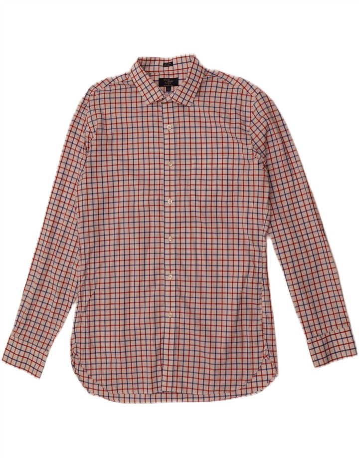 Cămașă Thompson pentru bărbați J. Crew Mărimea 16 16 1/2 mare, carouri albe