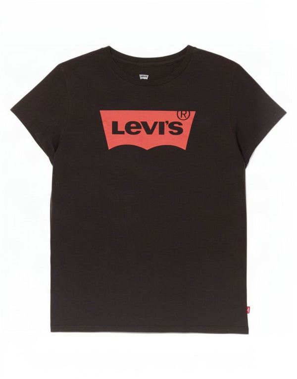 Tricou cu grafic Levi's pentru femei Top UK 16 Large Black Bumbac
