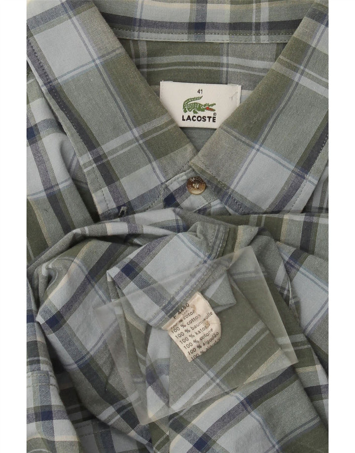 Cămașă pentru bărbați Lacoste, cu carouri, mărimea 41, bumbac cu carouri mare, kaki