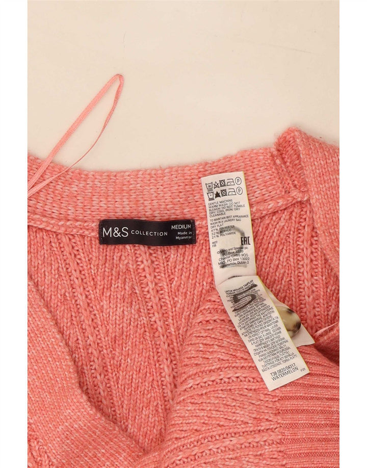 Pulover cardigan pentru femei Marks & Spencer UK 14 Poliester roz mediu