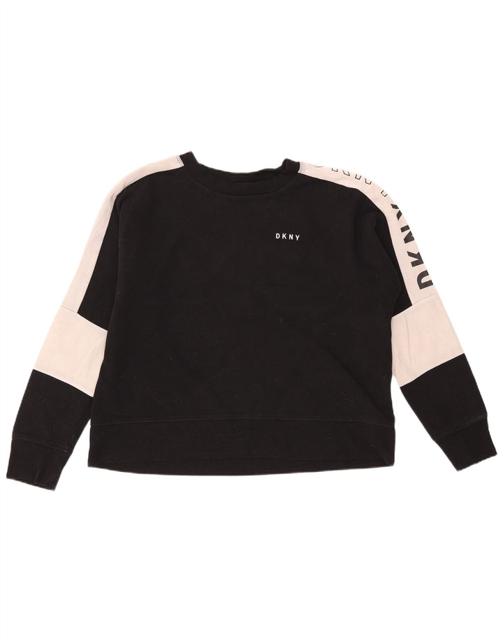 Dkny Pulover cu grafic pentru femei UK 14 Medium Black Colorblock