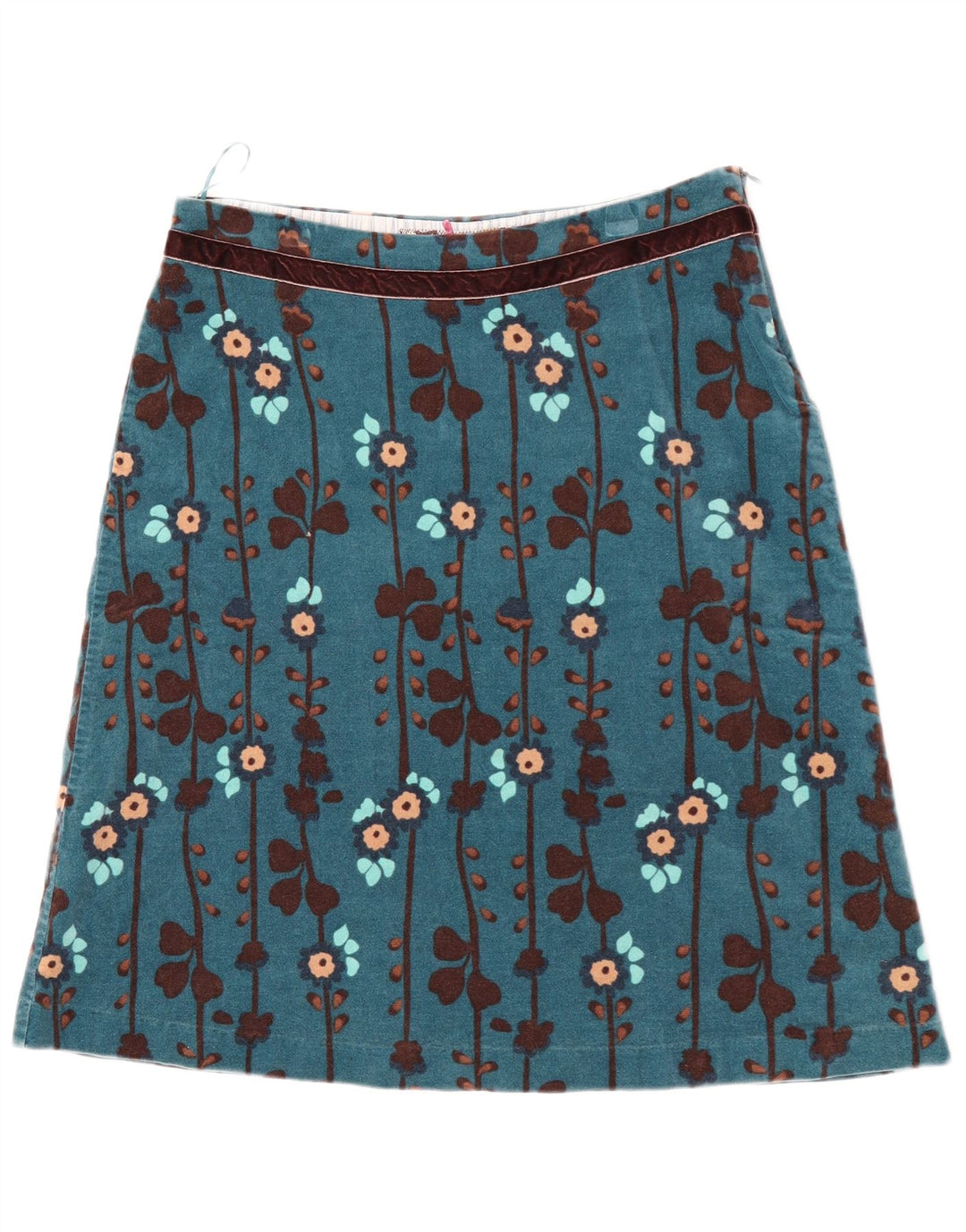 White Stuff Fusta A-Line pentru femei UK 12 Medium W30 Blue Floral