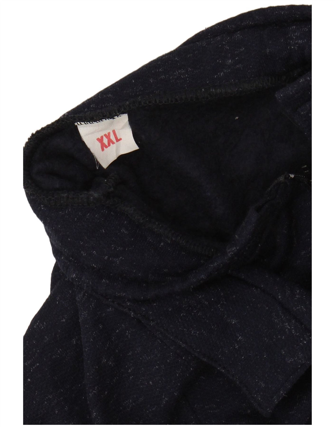 Pulover pentru femei VINTAGE, cu fermoar, cu gât, UK 20 2XL, bumbac cu pete albastru marin