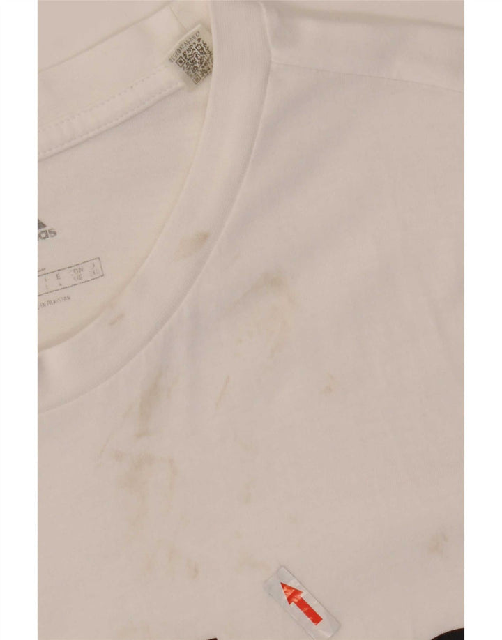 Tricou grafic Adidas pentru bărbați Top mare din bumbac alb