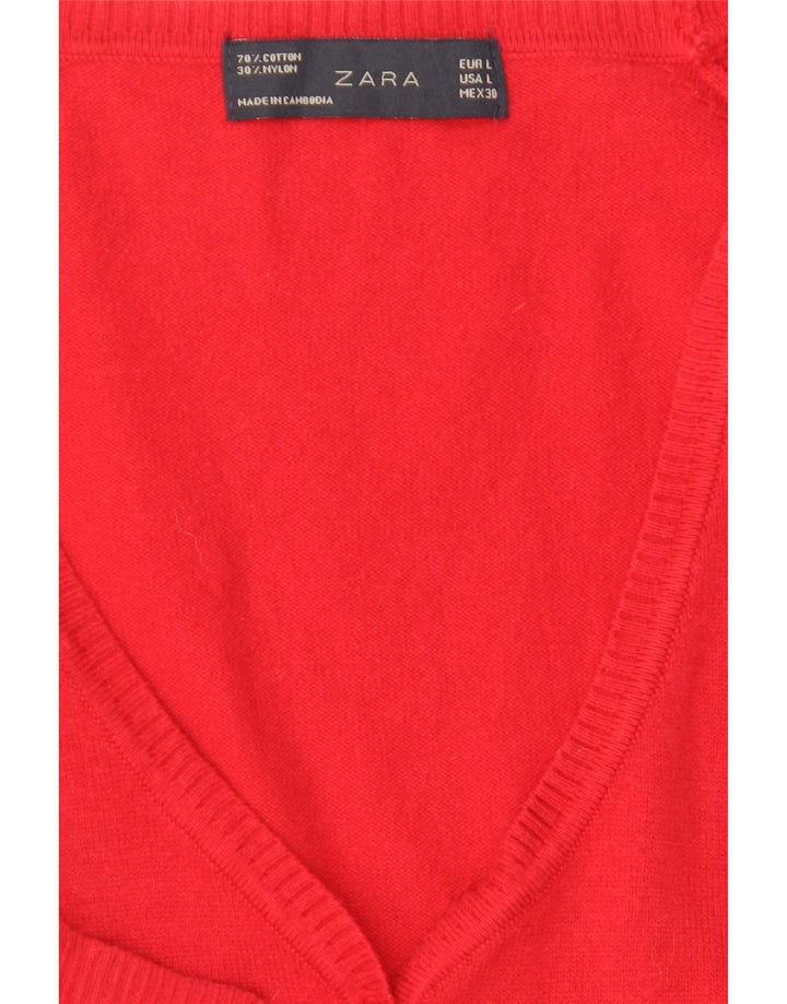 Pulover cardigan pentru femei Zara UK 14 mare, roșu