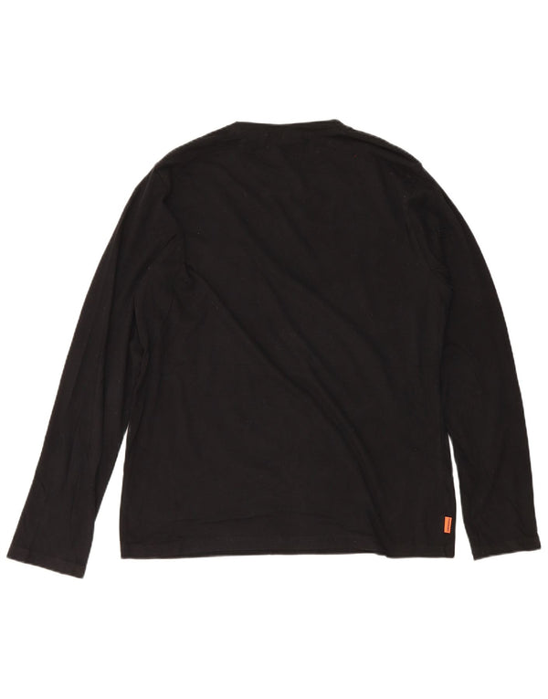 Top pentru bărbați Superdry cu mânecă lungă 2XL, bumbac negru