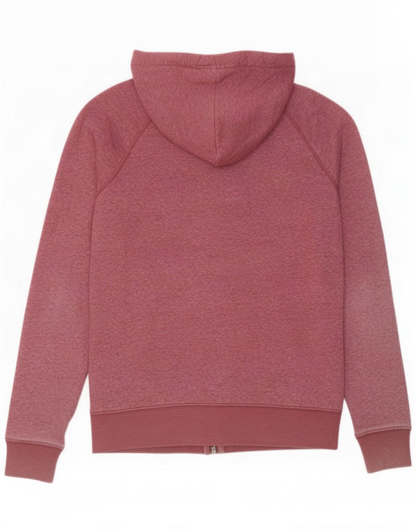 Jack Wills Womens Oversized Zip Hoodie Sweater UK 6 XS Burgundy Polyester
